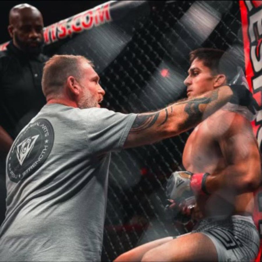 Matt Bryers cornering a fighter